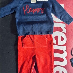 First Impressions Navy and Red Kids Matching Set